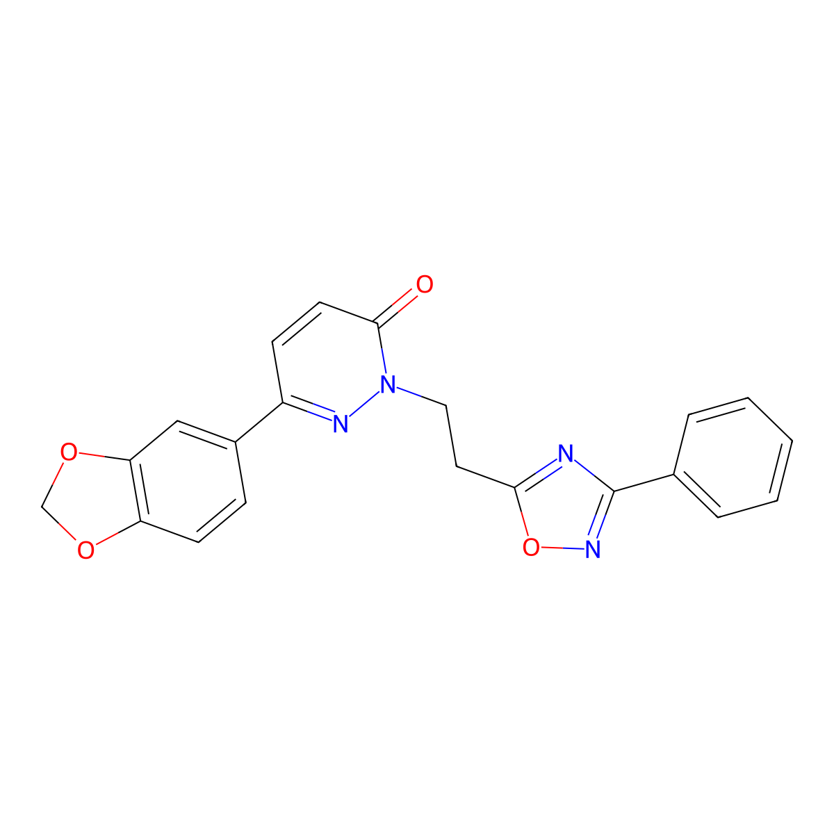 6-(2H-1,3-benzodioxol-5-yl)-2-[2-(3-phenyl-1,2,4-oxadiazol-5-yl)ethyl]-2,3-dihydropyridazin-3-one molecular structure, CAS 1112418-50-4