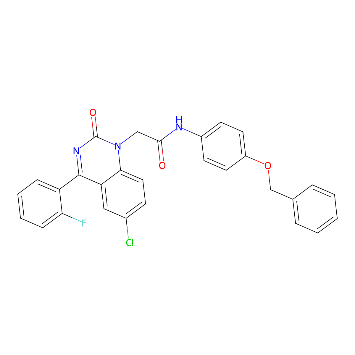 N-(4-(benzyloxy)phenyl)-2-(6-chloro-4-(2-fluorophenyl)-2-oxoquinazolin-1(2H)-yl)acetamide molecular structure, CAS 1112418-89-9