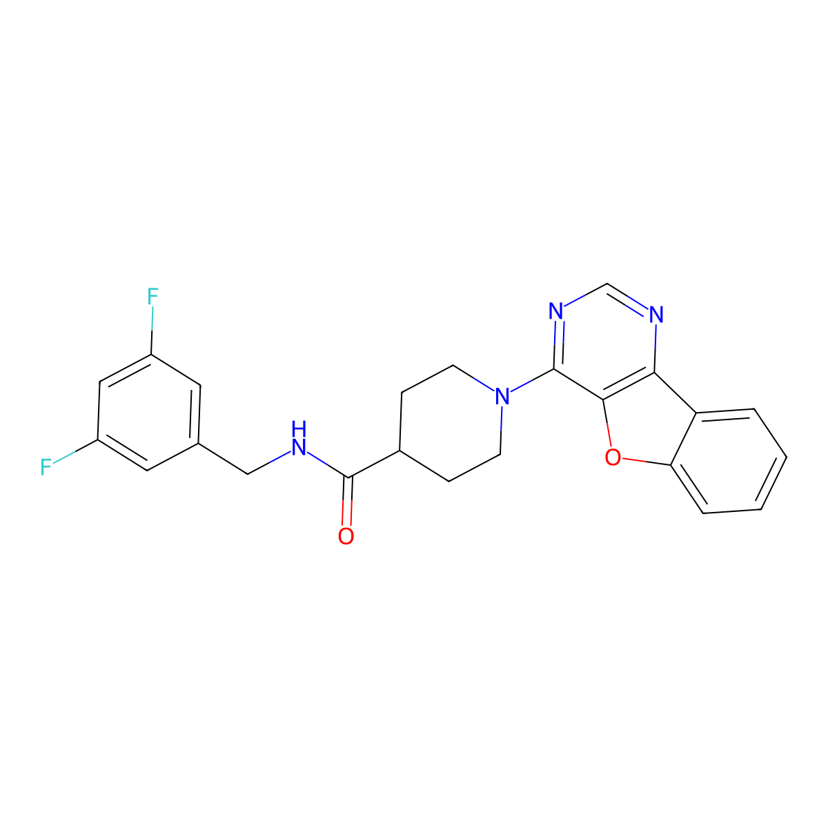 1-([1]benzofuro[3,2-d]pyrimidin-4-yl)-N-(3,5-difluorobenzyl)piperidine-4-carboxamide molecular structure, CAS 1112429-04-5