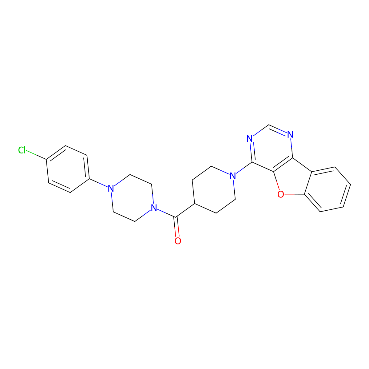 [1-([1]Benzofuro[3,2-d]pyrimidin-4-yl)piperidin-4-yl][4-(4-chlorophenyl)piperazin-1-yl]methanone molecular structure, CAS 1112429-10-3