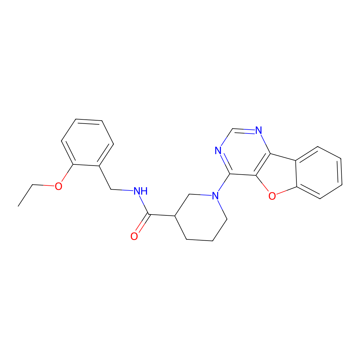 1-([1]benzofuro[3,2-d]pyrimidin-4-yl)-N-(2-ethoxybenzyl)piperidine-3-carboxamide molecular structure, CAS 1112429-17-0