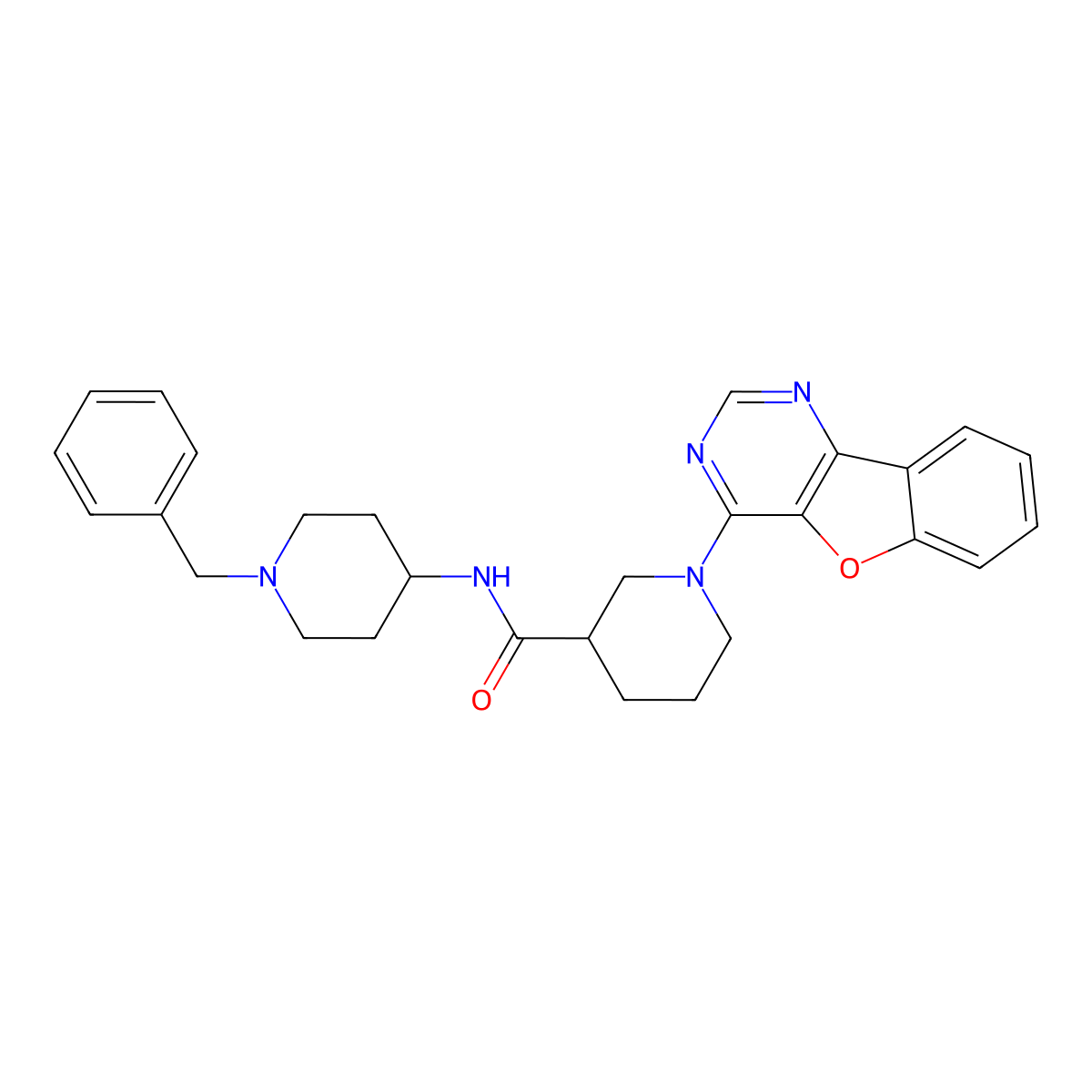 1-([1]benzofuro[3,2-d]pyrimidin-4-yl)-N-(1-benzylpiperidin-4-yl)piperidine-3-carboxamide molecular structure, CAS 1112429-23-8