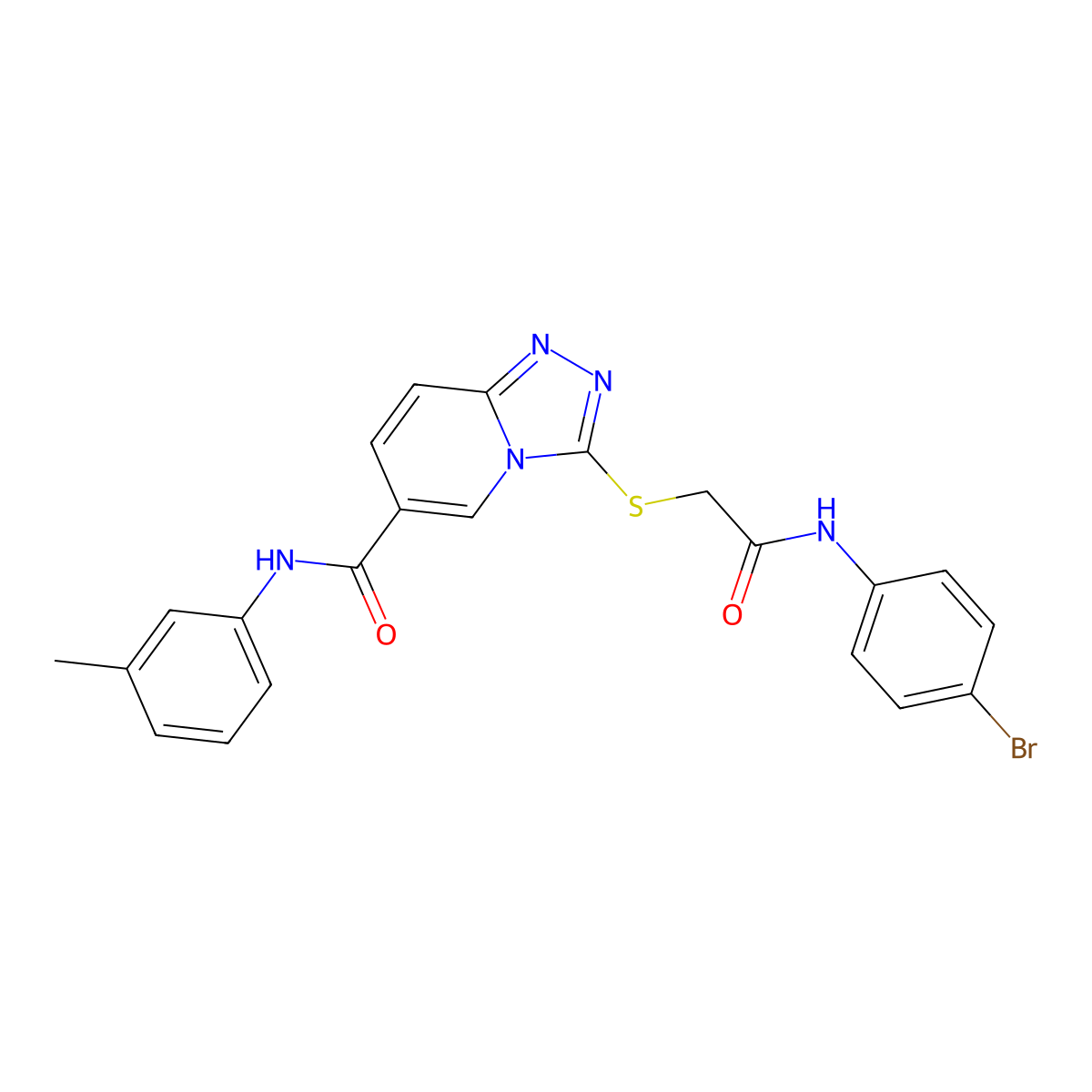 3-({[(4-bromophenyl)carbamoyl]methyl}sulfanyl)-N-(3-methylphenyl)-[1,2,4]triazolo[4,3-a]pyridine-6-carboxamide molecular structure, CAS 1112429-91-0