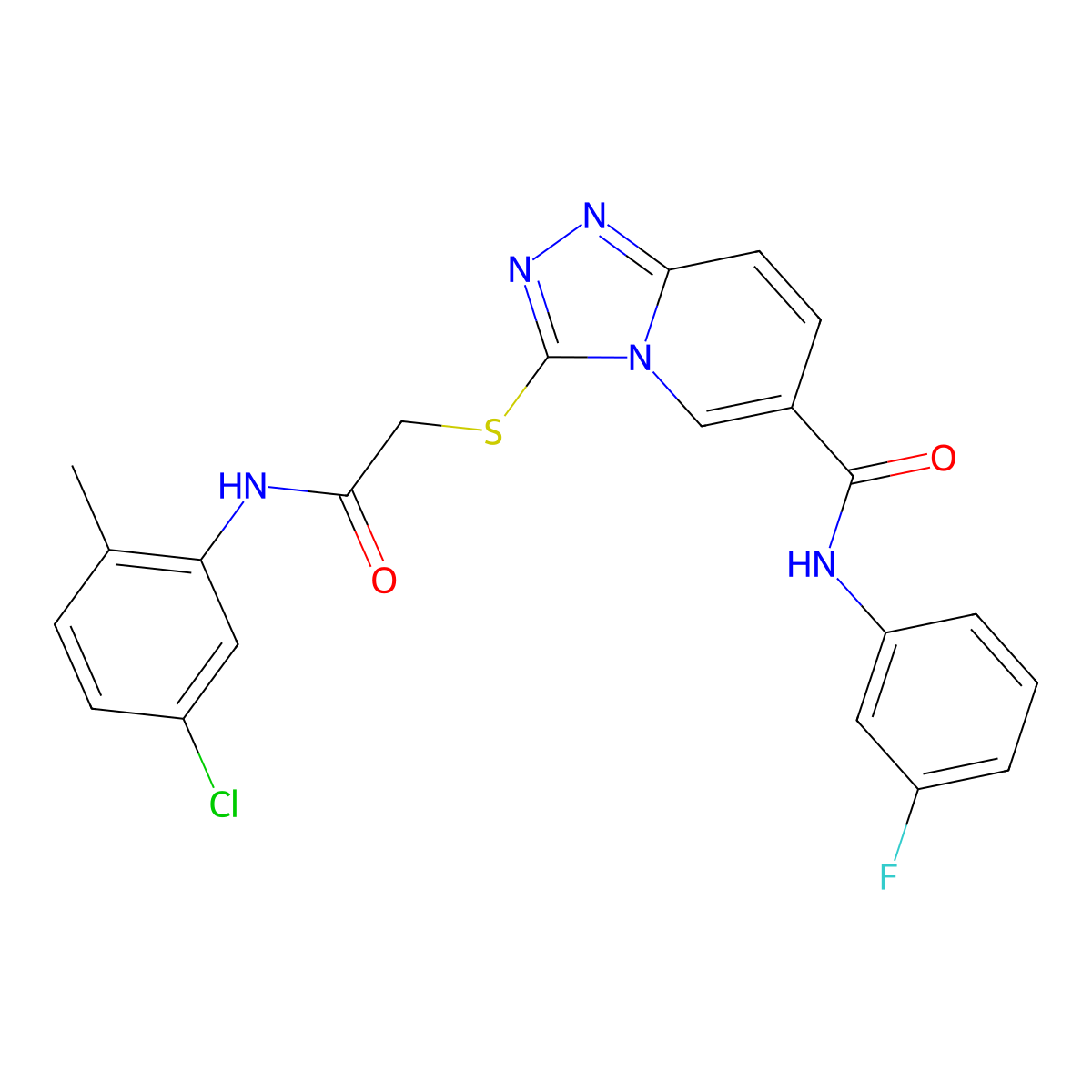 3-({[(5-chloro-2-methylphenyl)carbamoyl]methyl}sulfanyl)-N-(3-fluorophenyl)-[1,2,4]triazolo[4,3-a]pyridine-6-carboxamide molecular structure, CAS 1112429-97-6