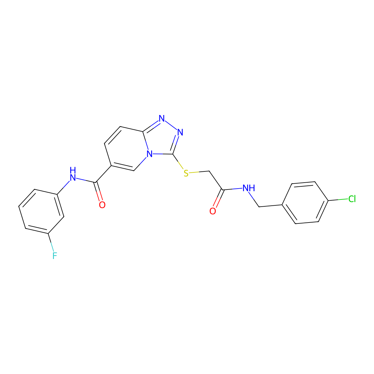 3-((2-((4-chlorobenzyl)amino)-2-oxoethyl)thio)-N-(3-fluorophenyl)-[1,2,4]triazolo[4,3-a]pyridine-6-carboxamide molecular structure, CAS 1112430-07-5