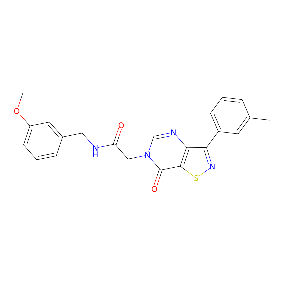 N-(3-methoxybenzyl)-2-(7-oxo-3-(m-tolyl)isothiazolo[4,5-d]pyrimidin-6(7H)-yl)acetamide molecular structure, CAS 1112432-62-8
