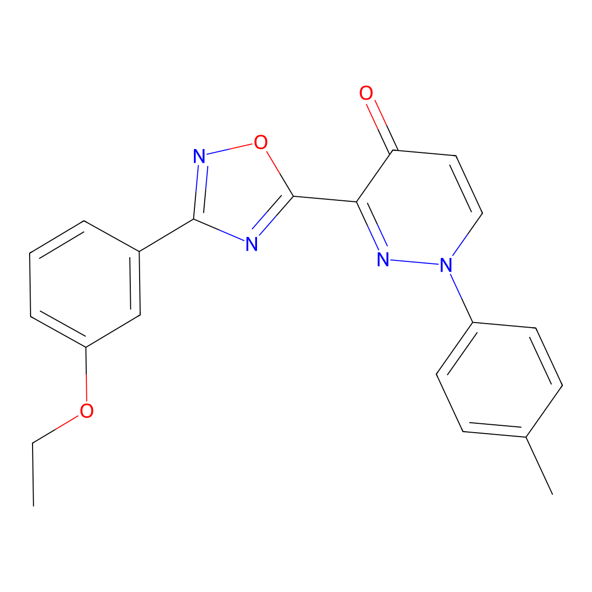 3-(3-(3-ethoxyphenyl)-1,2,4-oxadiazol-5-yl)-1-(p-tolyl)pyridazin-4(1H)-one molecular structure, CAS 1112432-95-7