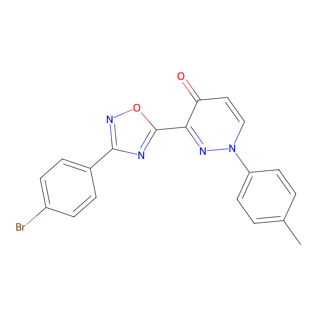 3-(3-(4-bromophenyl)-1,2,4-oxadiazol-5-yl)-1-(p-tolyl)pyridazin-4(1H)-one molecular structure, CAS 1112432-99-1