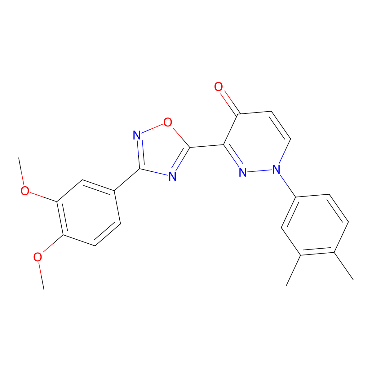 3-[3-(3,4-Dimethoxyphenyl)-1,2,4-oxadiazol-5-yl]-1-(3,4-dimethylphenyl)-1,4-dihydropyridazin-4-one molecular structure, CAS 1112433-02-9