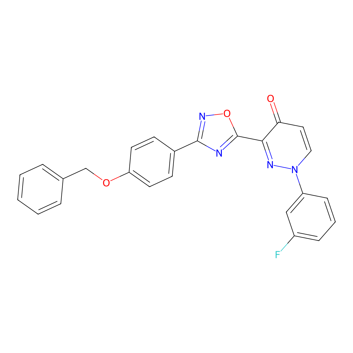 3-(3-(4-(benzyloxy)phenyl)-1,2,4-oxadiazol-5-yl)-1-(3-fluorophenyl)pyridazin-4(1H)-one molecular structure, CAS 1112433-12-1