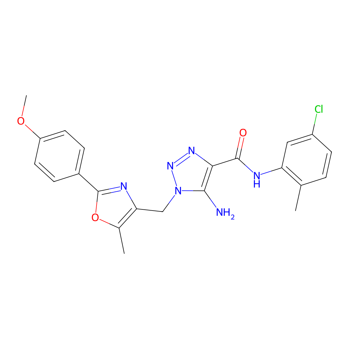 5-amino-N-(5-chloro-2-methylphenyl)-1-{[2-(4-methoxyphenyl)-5-methyl-1,3-oxazol-4-yl]methyl}-1H-1,2,3-triazole-4-carboxamide molecular structure, CAS 1112433-70-1