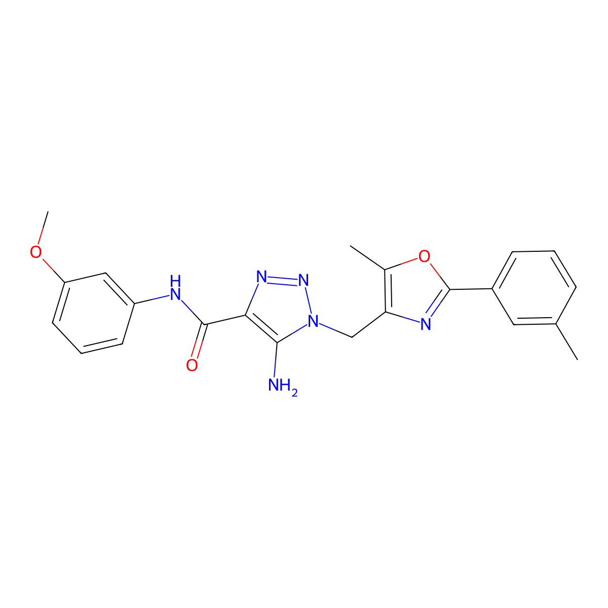 5-amino-N-(3-methoxyphenyl)-1-{[5-methyl-2-(3-methylphenyl)-1,3-oxazol-4-yl]methyl}-1H-1,2,3-triazole-4-carboxamide molecular structure, CAS 1112433-94-9
