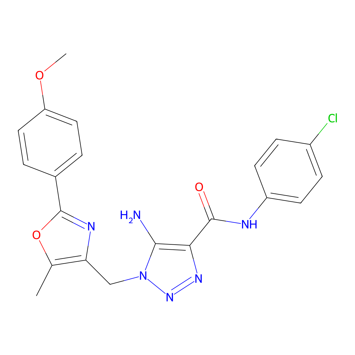 5-amino-N-(4-chlorophenyl)-1-{[2-(4-methoxyphenyl)-5-methyl-1,3-oxazol-4-yl]methyl}-1H-1,2,3-triazole-4-carboxamide molecular structure, CAS 1112433-99-4