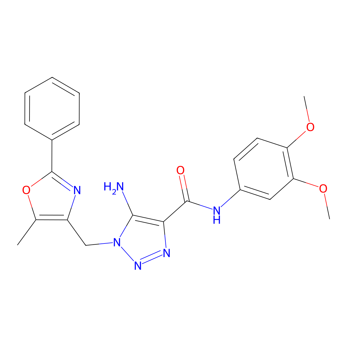 5-amino-N-(3,4-dimethoxyphenyl)-1-[(5-methyl-2-phenyl-1,3-oxazol-4-yl)methyl]-1H-1,2,3-triazole-4-carboxamide molecular structure, CAS 1112434-01-1