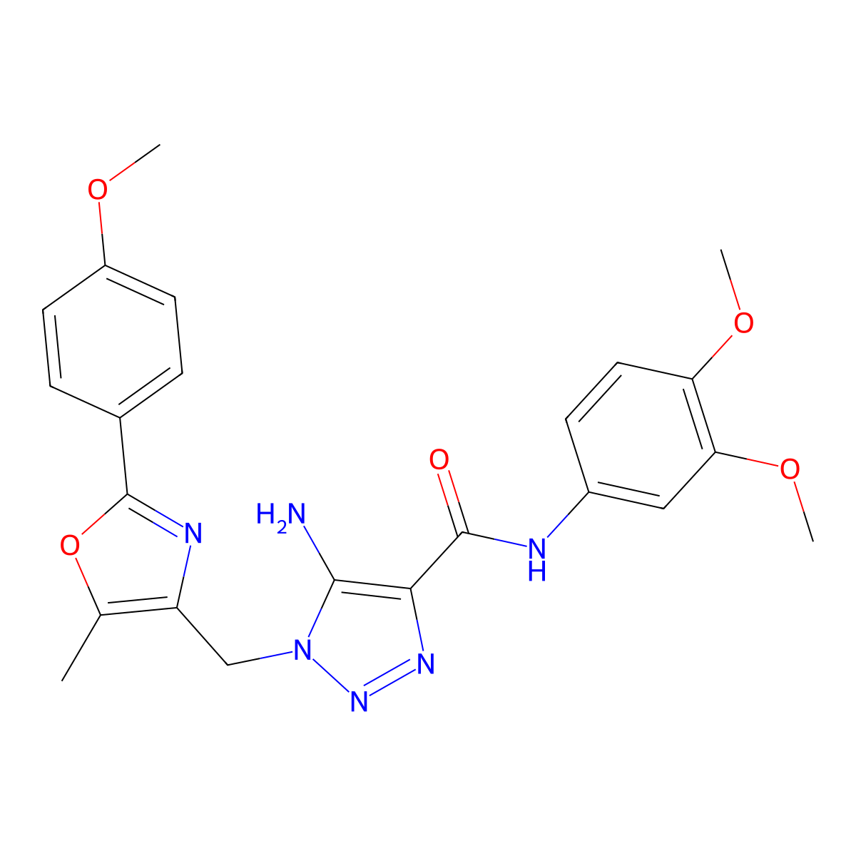 5-amino-N-(3,4-dimethoxyphenyl)-1-{[2-(4-methoxyphenyl)-5-methyl-1,3-oxazol-4-yl]methyl}-1H-1,2,3-triazole-4-carboxamide molecular structure, CAS 1112434-02-2