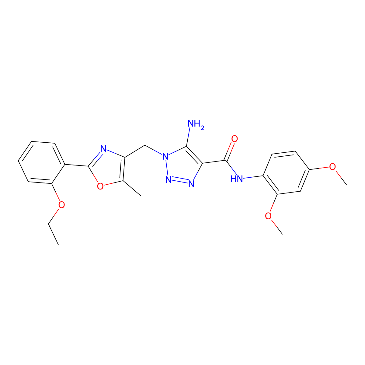 5-amino-N-(2,4-dimethoxyphenyl)-1-{[2-(2-ethoxyphenyl)-5-methyl-1,3-oxazol-4-yl]methyl}-1H-1,2,3-triazole-4-carboxamide molecular structure, CAS 1112434-03-3