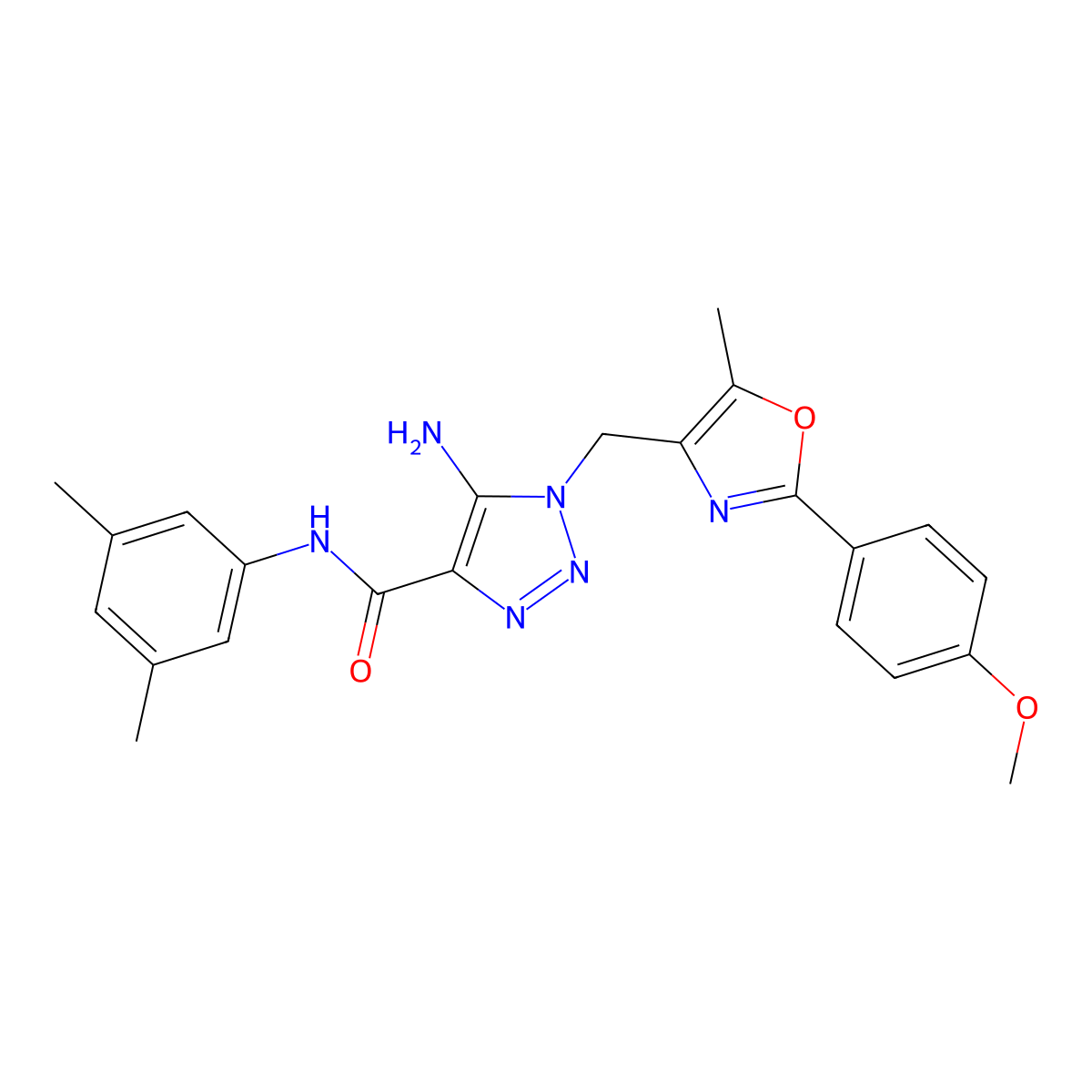 5-amino-N-(3,5-dimethylphenyl)-1-{[2-(4-methoxyphenyl)-5-methyl-1,3-oxazol-4-yl]methyl}-1H-1,2,3-triazole-4-carboxamide molecular structure, CAS 1112434-06-6