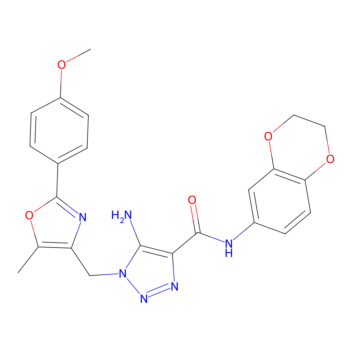 5-amino-N-(2,3-dihydro-1,4-benzodioxin-6-yl)-1-{[2-(4-methoxyphenyl)-5-methyl-1,3-oxazol-4-yl]methyl}-1H-1,2,3-triazole-4-carboxamide molecular structure, CAS 1112434-13-5