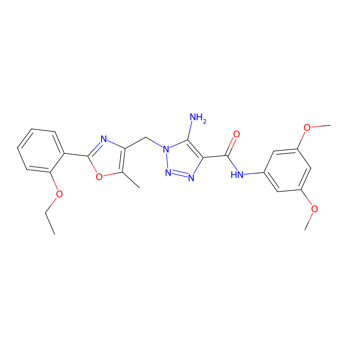 5-amino-N-(3,5-dimethoxyphenyl)-1-{[2-(2-ethoxyphenyl)-5-methyl-1,3-oxazol-4-yl]methyl}-1H-1,2,3-triazole-4-carboxamide molecular structure, CAS 1112434-14-6