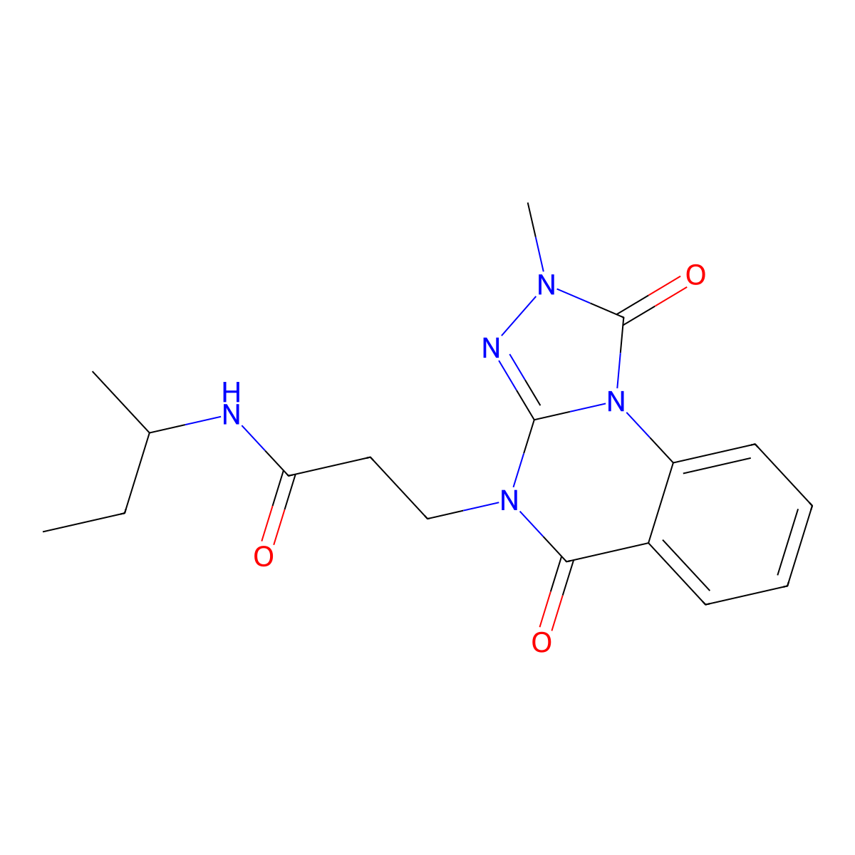 N-(butan-2-yl)-3-{2-methyl-1,5-dioxo-1H,2H,4H,5H-[1,2,4]triazolo[4,3-a]quinazolin-4-yl}propanamide molecular structure, CAS 1112434-30-6