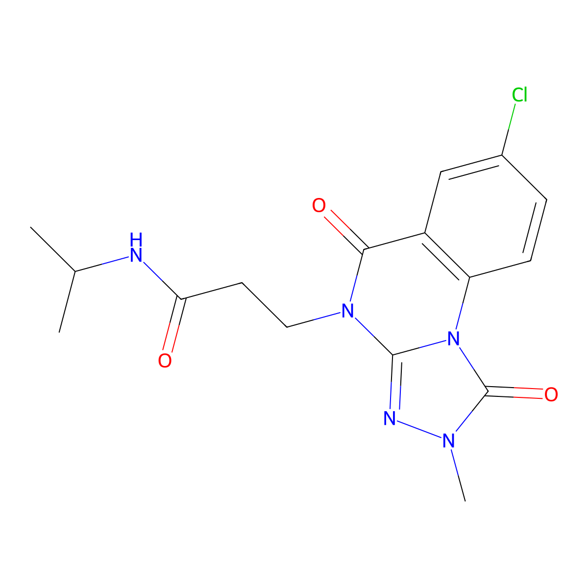 3-(7-chloro-2-methyl-1,5-dioxo-1,2-dihydro[1,2,4]triazolo[4,3-a]quinazolin-4(5H)-yl)-N-isopropylpropanamide molecular structure, CAS 1112434-41-9