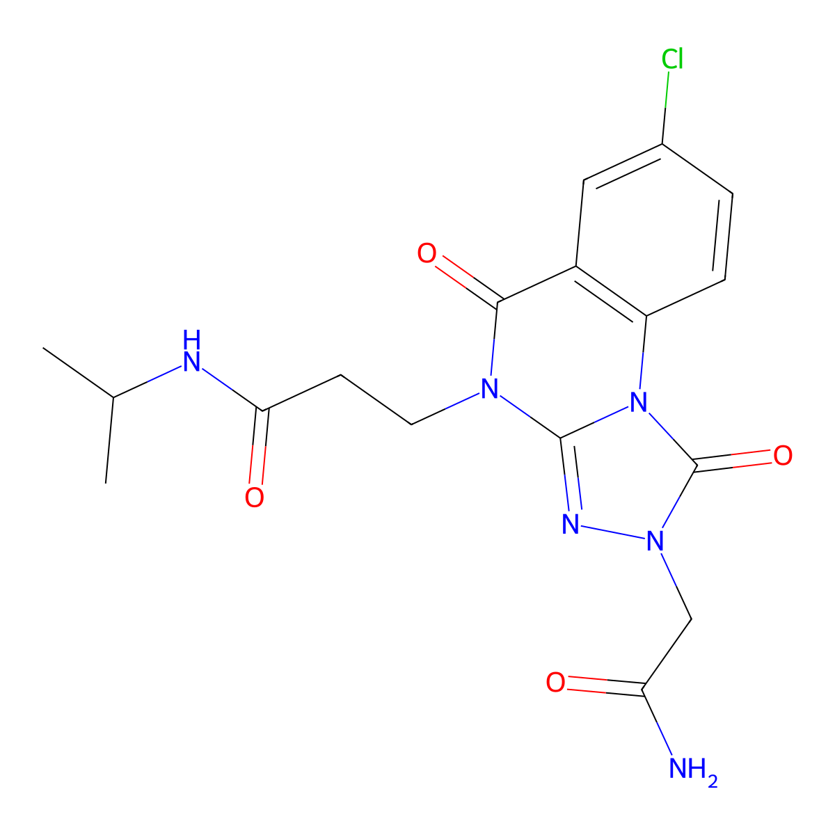 3-[2-(2-amino-2-oxoethyl)-7-chloro-1,5-dioxo-1,2-dihydro[1,2,4]triazolo[4,3-a]quinazolin-4(5H)-yl]-N-isopropylpropanamide molecular structure, CAS 1112434-42-0