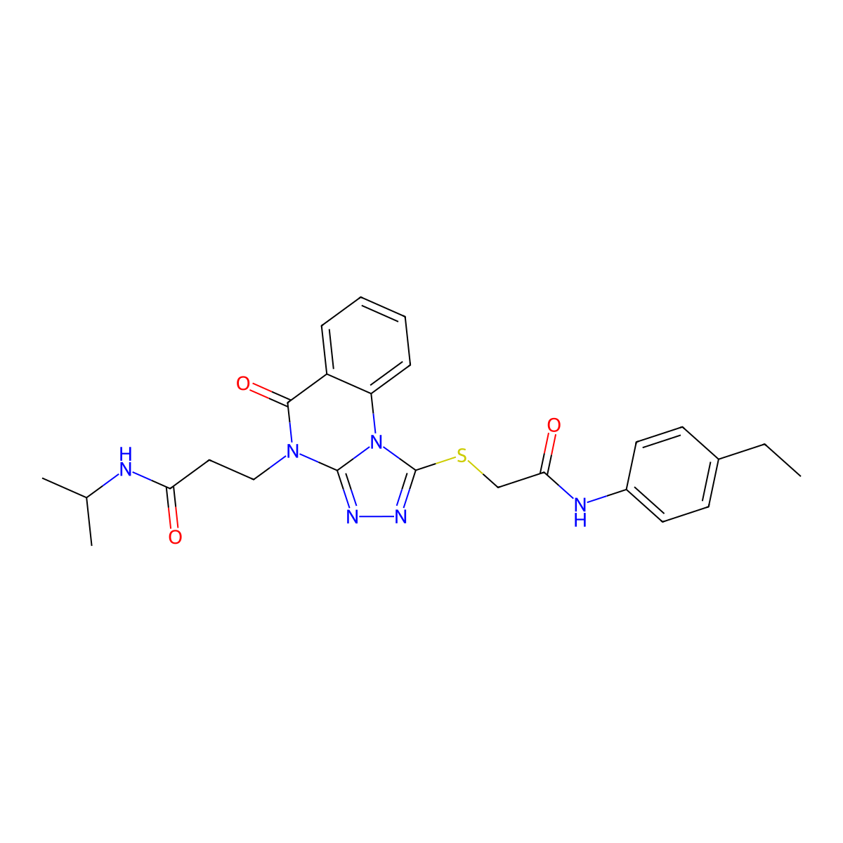 3-[1-({[(4-ethylphenyl)carbamoyl]methyl}sulfanyl)-5-oxo-4H,5H-[1,2,4]triazolo[4,3-a]quinazolin-4-yl]-N-(propan-2-yl)propanamide molecular structure, CAS 1112434-49-7