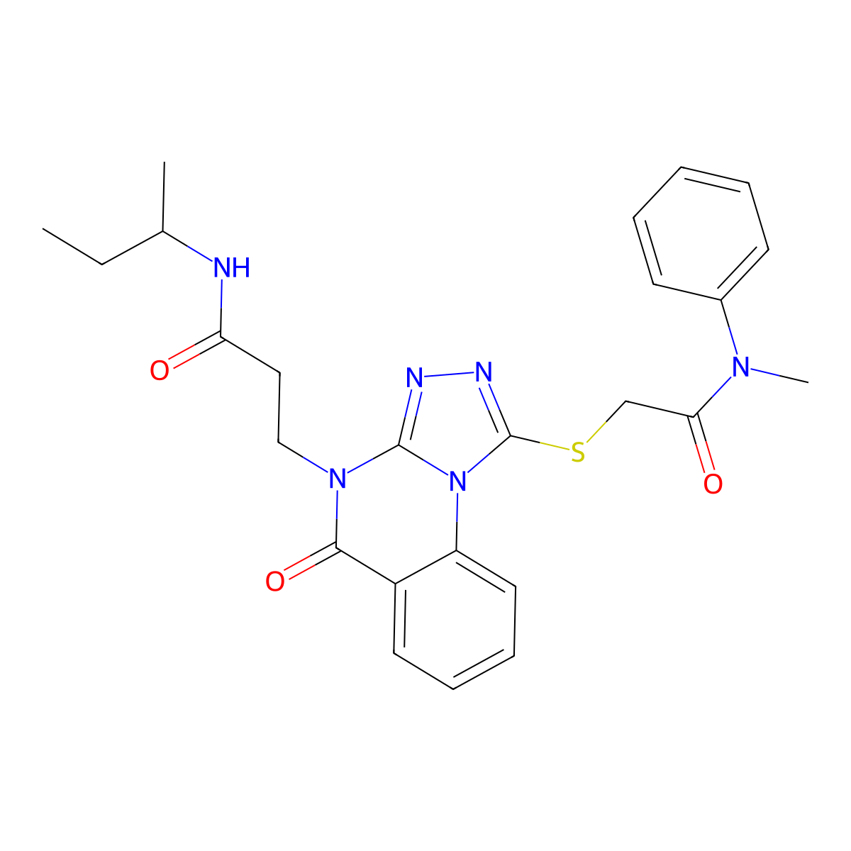 N-(sec-butyl)-3-(1-((2-(methyl(phenyl)amino)-2-oxoethyl)thio)-5-oxo-[1,2,4]triazolo[4,3-a]quinazolin-4(5H)-yl)propanamide molecular structure, CAS 1112434-61-3