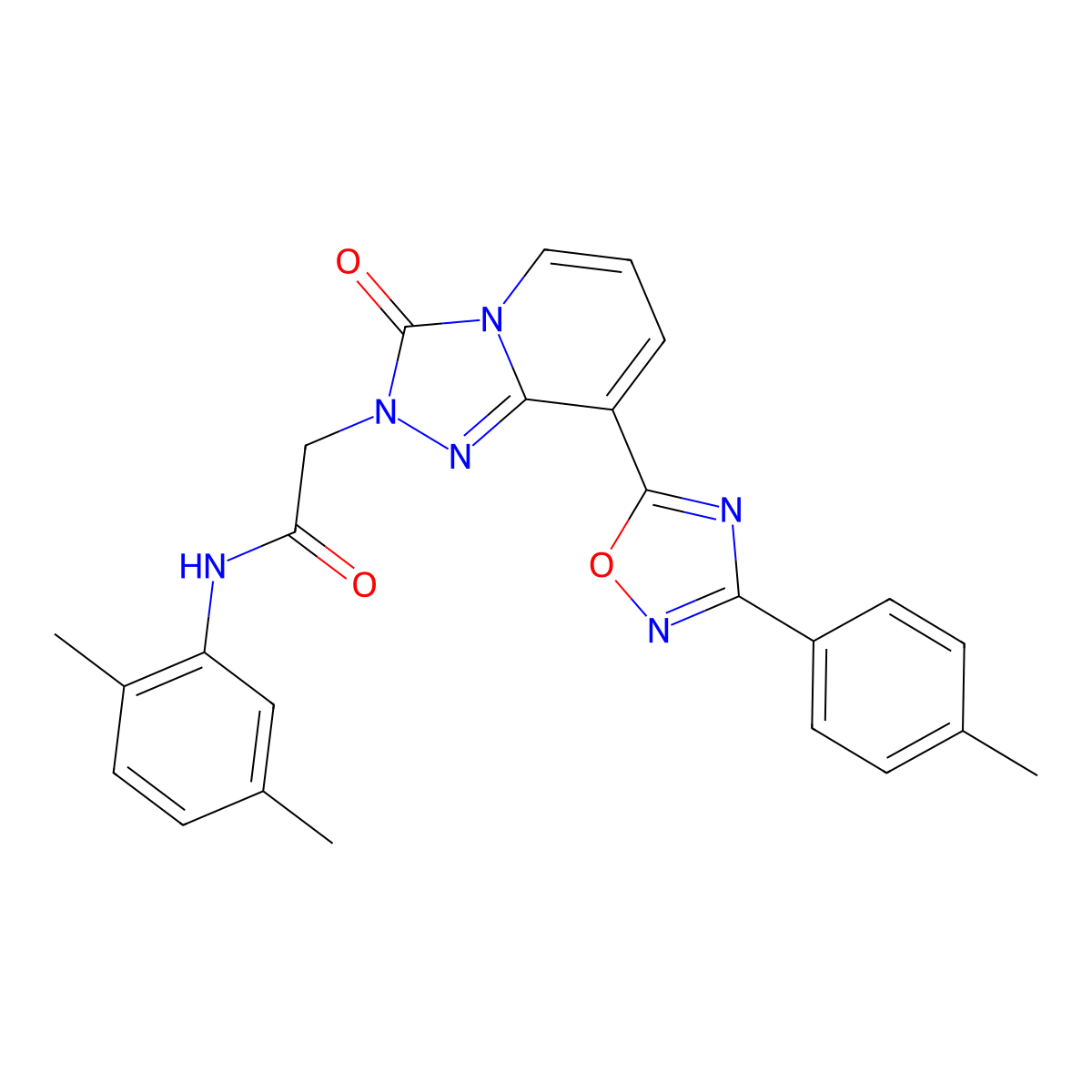 N-(2,5-dimethylphenyl)-2-{8-[3-(4-methylphenyl)-1,2,4-oxadiazol-5-yl]-3-oxo-2H,3H-[1,2,4]triazolo[4,3-a]pyridin-2-yl}acetamide molecular structure, CAS 1112438-75-1
