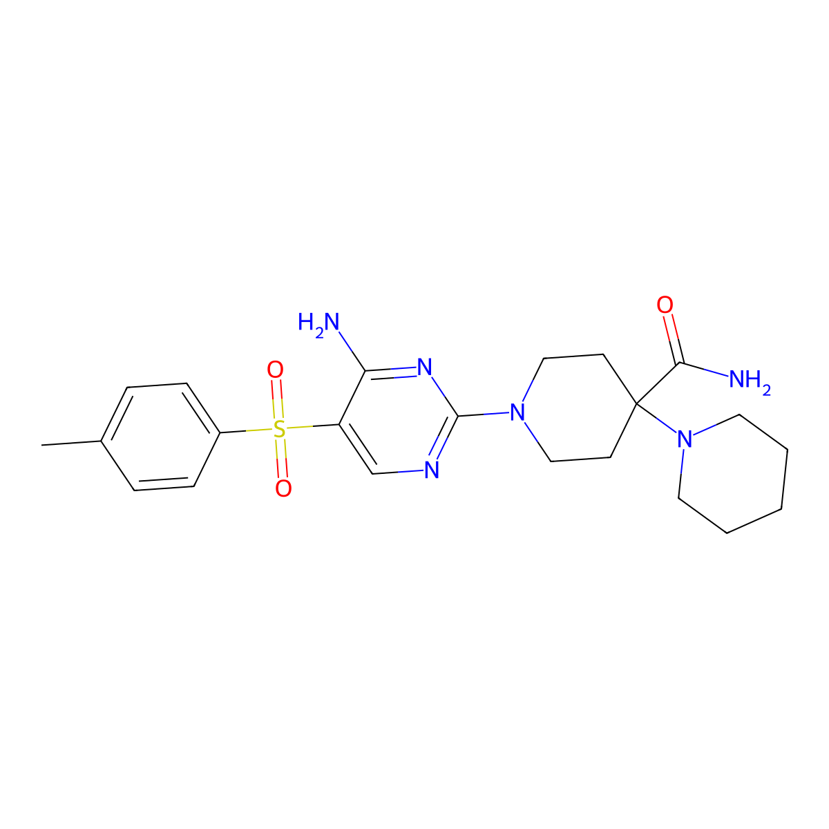 1'-[4-Amino-5-(4-methylbenzenesulfonyl)pyrimidin-2-yl]-[1,4'-bipiperidine]-4'-carboxamide molecular structure, CAS 1112438-80-8
