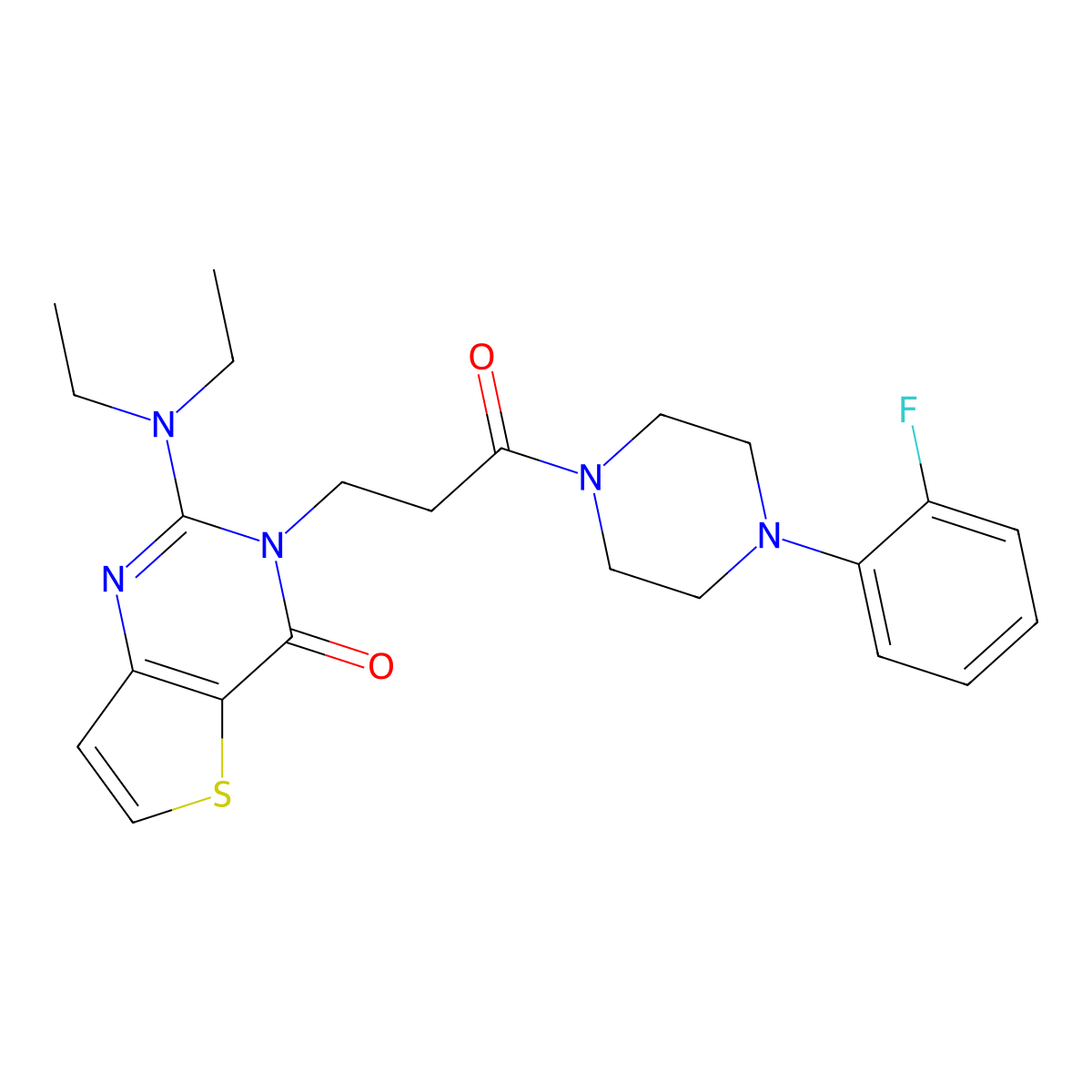 2-(diethylamino)-3-{3-[4-(2-fluorophenyl)piperazin-1-yl]-3-oxopropyl}-3H,4H-thieno[3,2-d]pyrimidin-4-one molecular structure, CAS 1112439-50-5