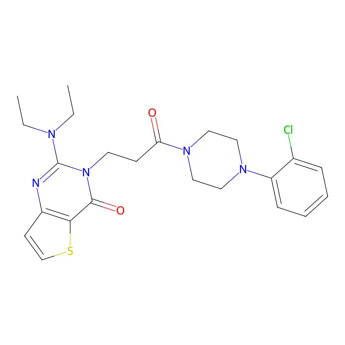 3-{3-[4-(2-chlorophenyl)piperazin-1-yl]-3-oxopropyl}-2-(diethylamino)-3H,4H-thieno[3,2-d]pyrimidin-4-one molecular structure, CAS 1112439-51-6