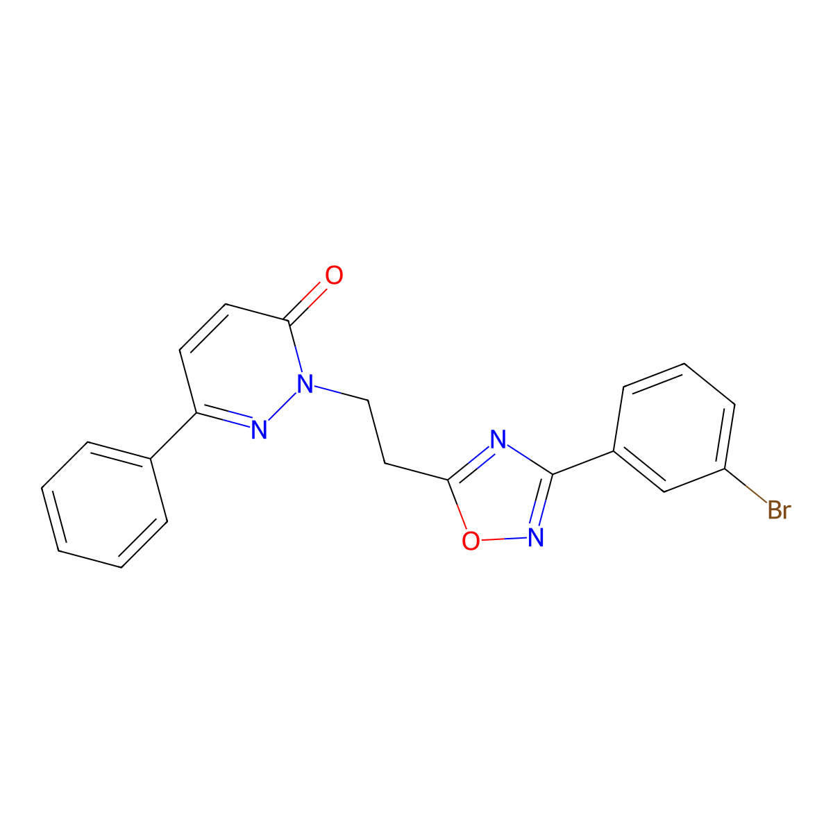 2-(2-(3-(3-bromophenyl)-1,2,4-oxadiazol-5-yl)ethyl)-6-phenylpyridazin-3(2H)-one molecular structure, CAS 1112439-80-1