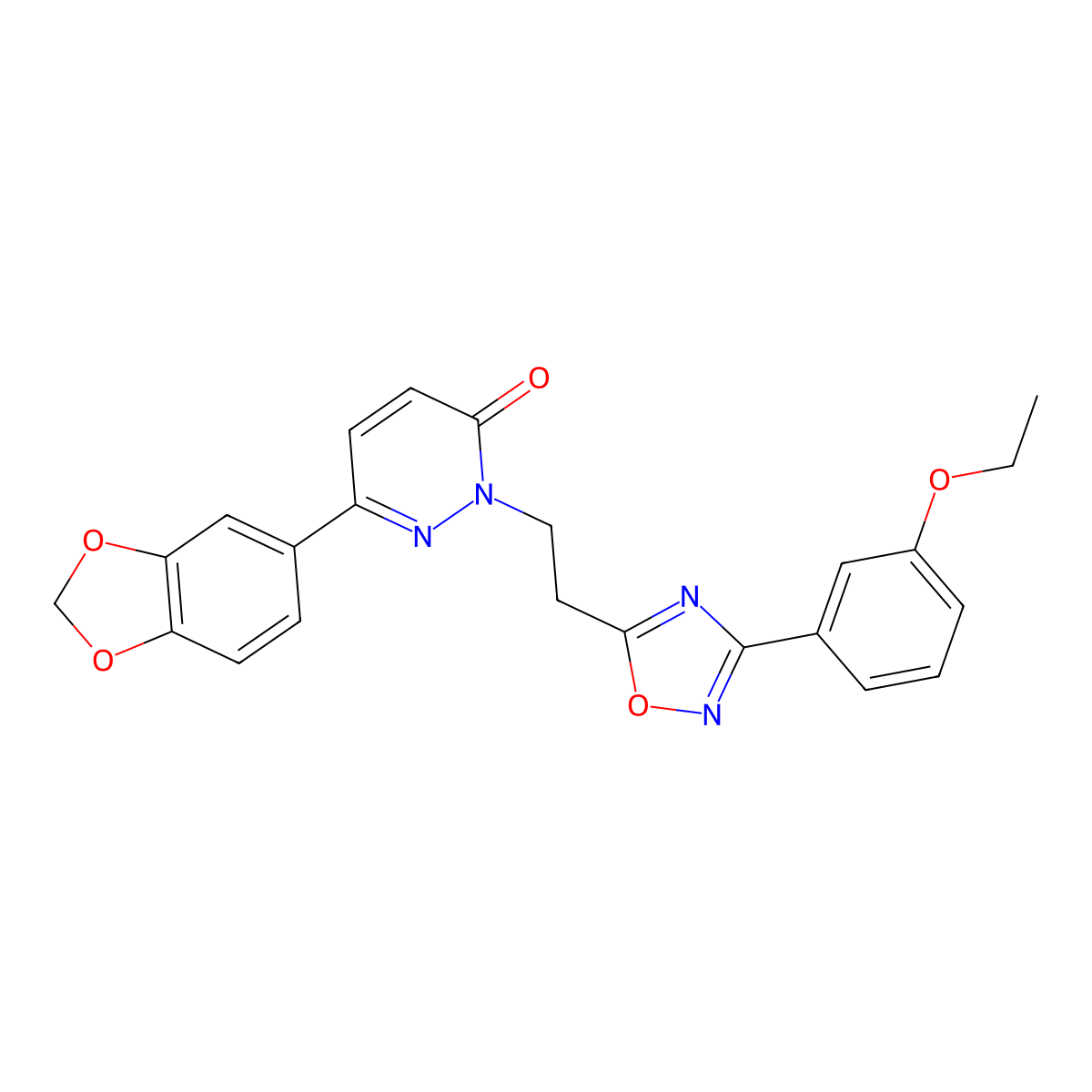 6-(2H-1,3-benzodioxol-5-yl)-2-{2-[3-(3-ethoxyphenyl)-1,2,4-oxadiazol-5-yl]ethyl}-2,3-dihydropyridazin-3-one molecular structure, CAS 1112439-86-7