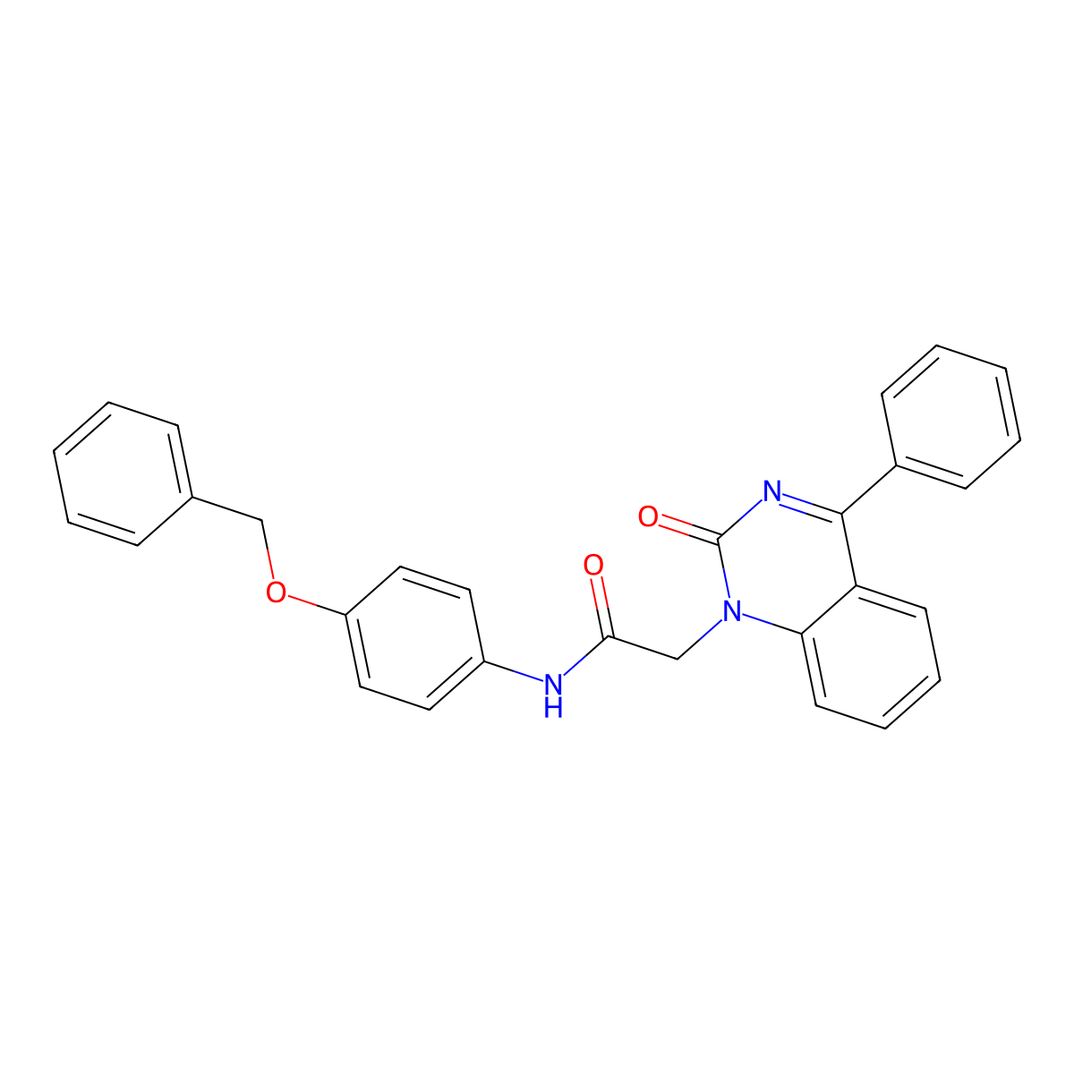 N-(4-(benzyloxy)phenyl)-2-(2-oxo-4-phenylquinazolin-1(2H)-yl)acetamide molecular structure, CAS 1112440-20-6