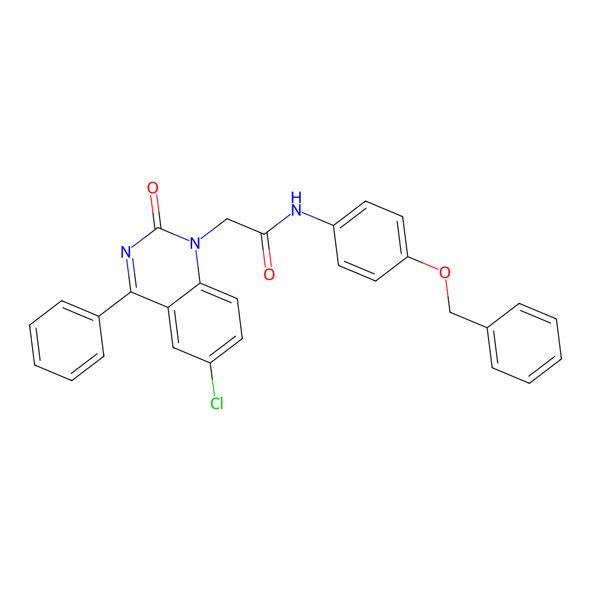 N-(4-(benzyloxy)phenyl)-2-(6-chloro-2-oxo-4-phenylquinazolin-1(2H)-yl)acetamide molecular structure, CAS 1112440-23-9