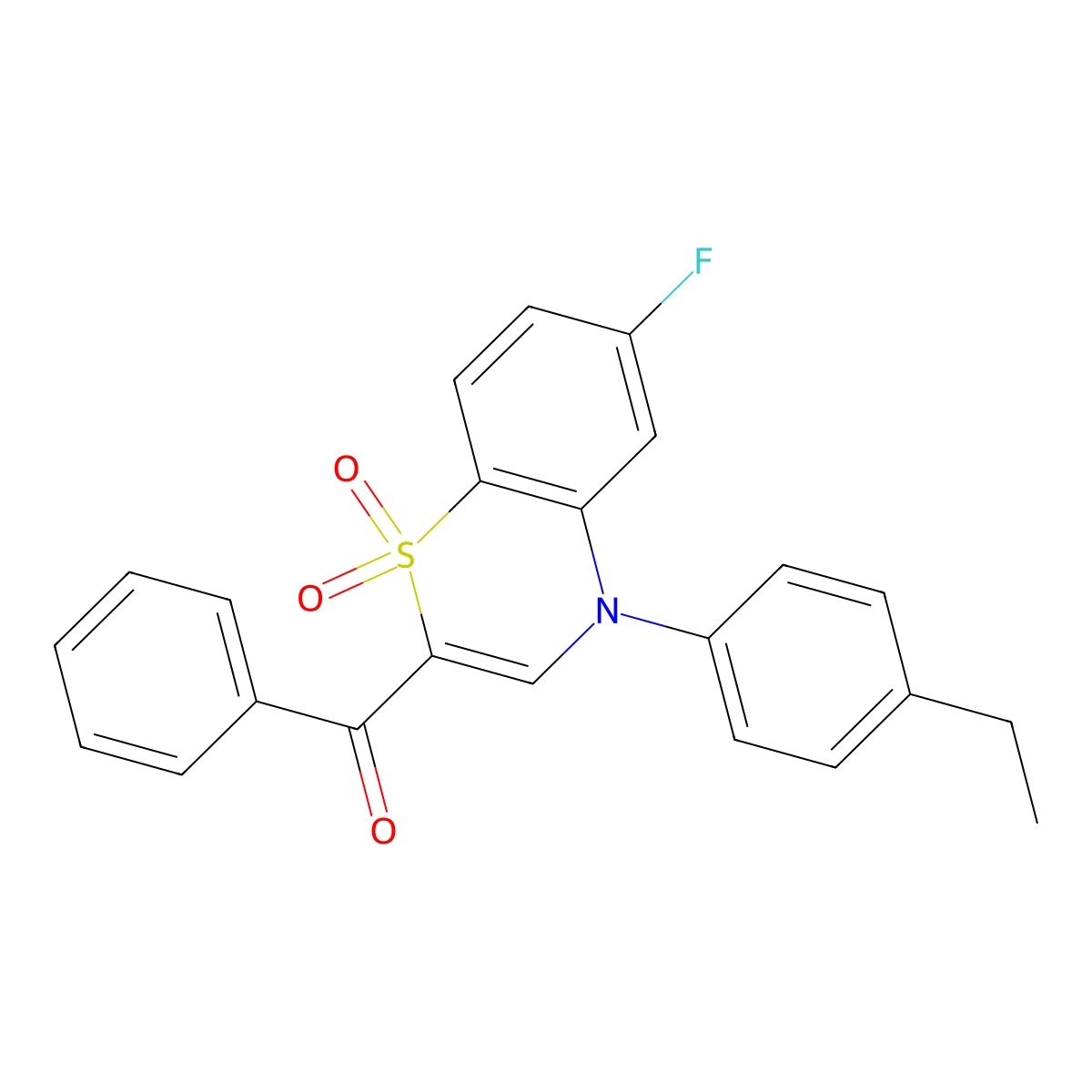 [4-(4-ethylphenyl)-6-fluoro-1,1-dioxido-4H-1,4-benzothiazin-2-yl](phenyl)methanone molecular structure, CAS 1112440-35-3
