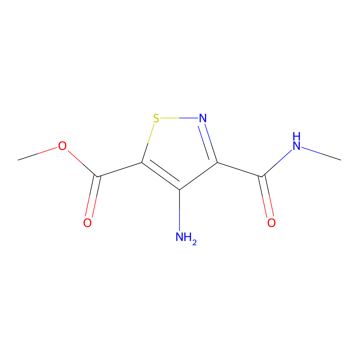 Methyl 4-amino-3-(methylcarbamoyl)-1,2-thiazole-5-carboxylate molecular structure, CAS 1112444-69-5
