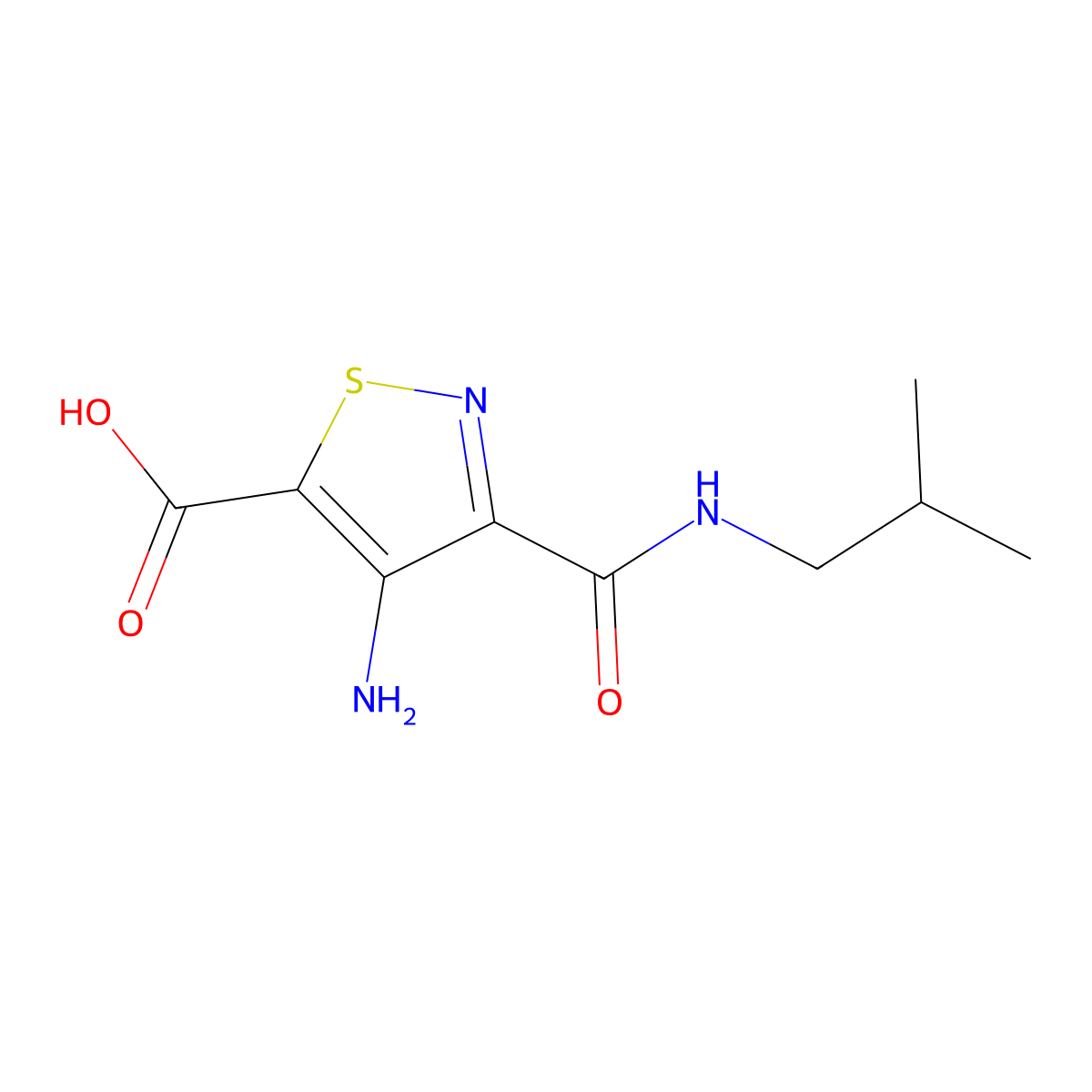 4-Amino-3-(isobutylcarbamoyl)isothiazole-5-carboxylic acid molecular structure, CAS 1112444-90-2