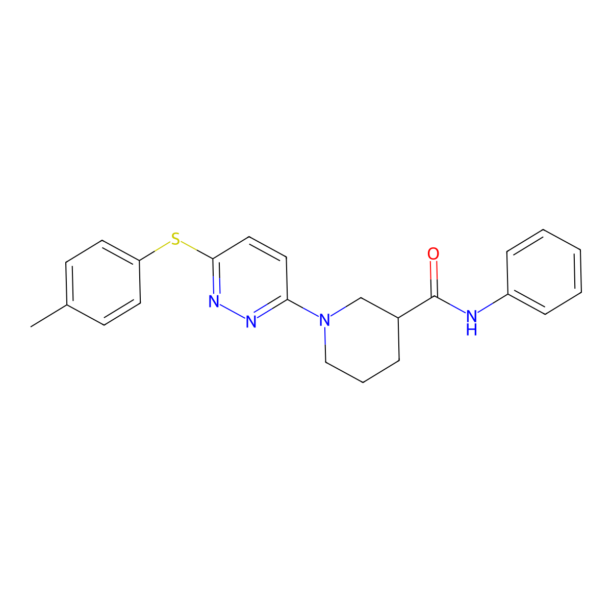 N-phenyl-1-(6-(p-tolylthio)pyridazin-3-yl)piperidine-3-carboxamide molecular structure, CAS 1112444-97-9