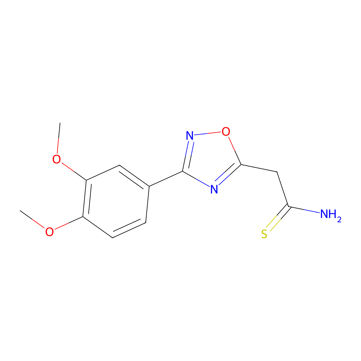 2-[3-(3,4-Dimethoxyphenyl)-1,2,4-oxadiazol-5-yl]ethanethioamide molecular structure, CAS 1112445-14-3