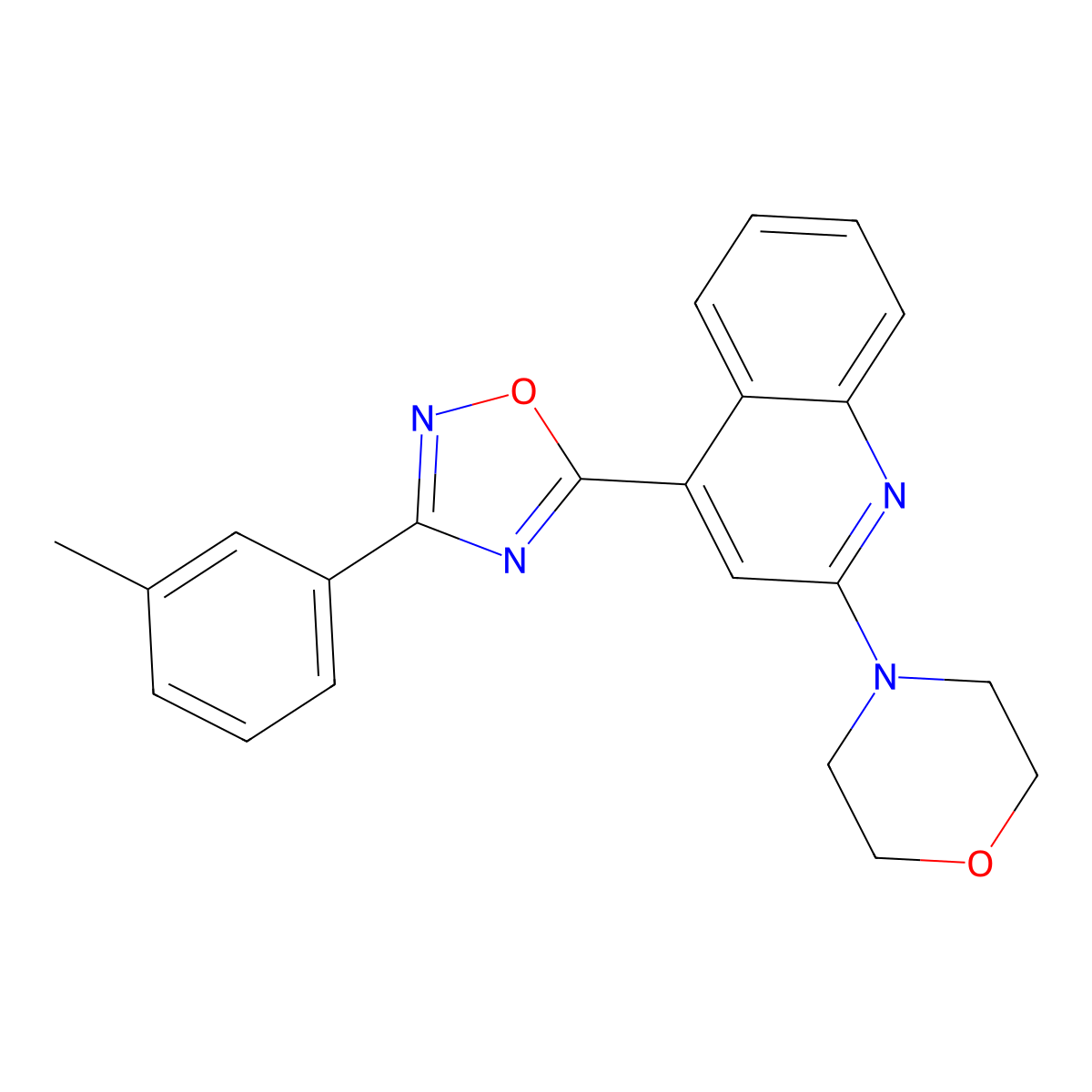 4-[3-(3-Methylphenyl)-1,2,4-oxadiazol-5-yl]-2-(morpholin-4-yl)quinoline molecular structure, CAS 1112447-33-2