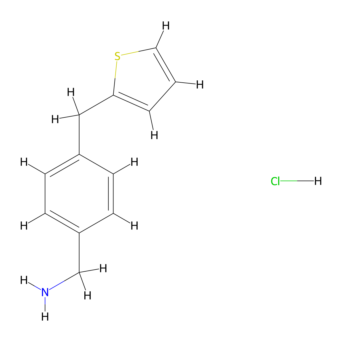 4-(Thien-2-ylmethyl)benzylamine hydrochloride molecular structure, CAS 1112459-82-1