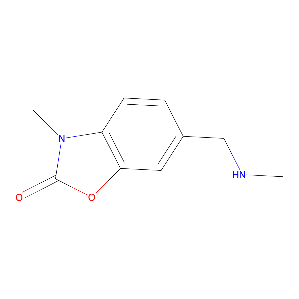 3-Methyl-6-[(methylamino)methyl]-2,3-dihydro-1,3-benzoxazol-2-one molecular structure, CAS 1112459-83-2