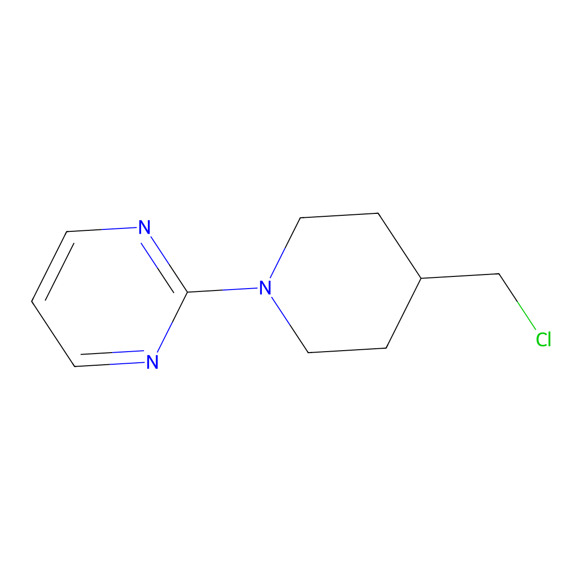 2-(4-(Chloromethyl)piperidin-1-yl)pyrimidine molecular structure, CAS 111247-62-2