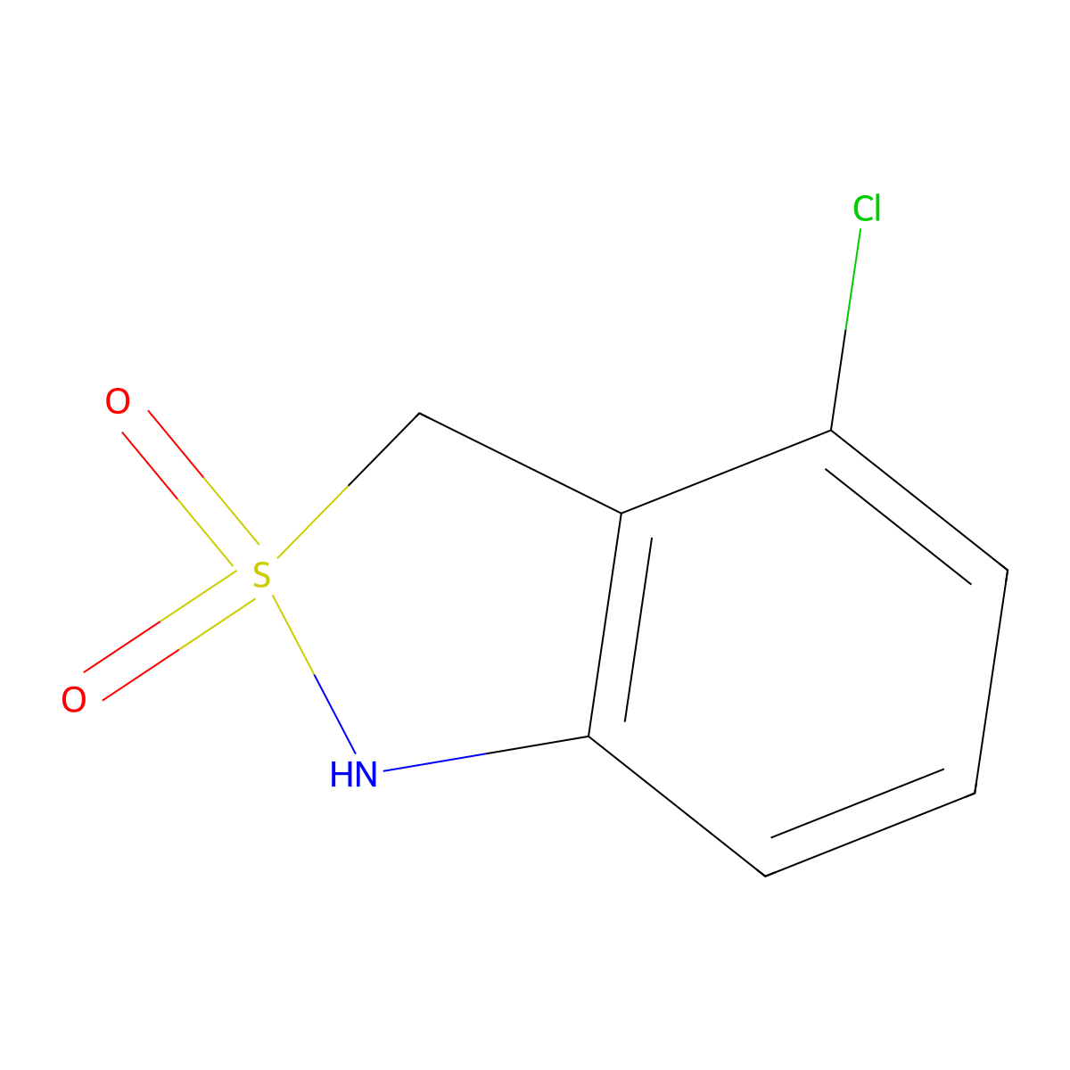 2,1-Benzisothiazole, 4-chloro-1,3-dihydro-, 2,2-dioxide molecular structure, CAS 111248-90-9