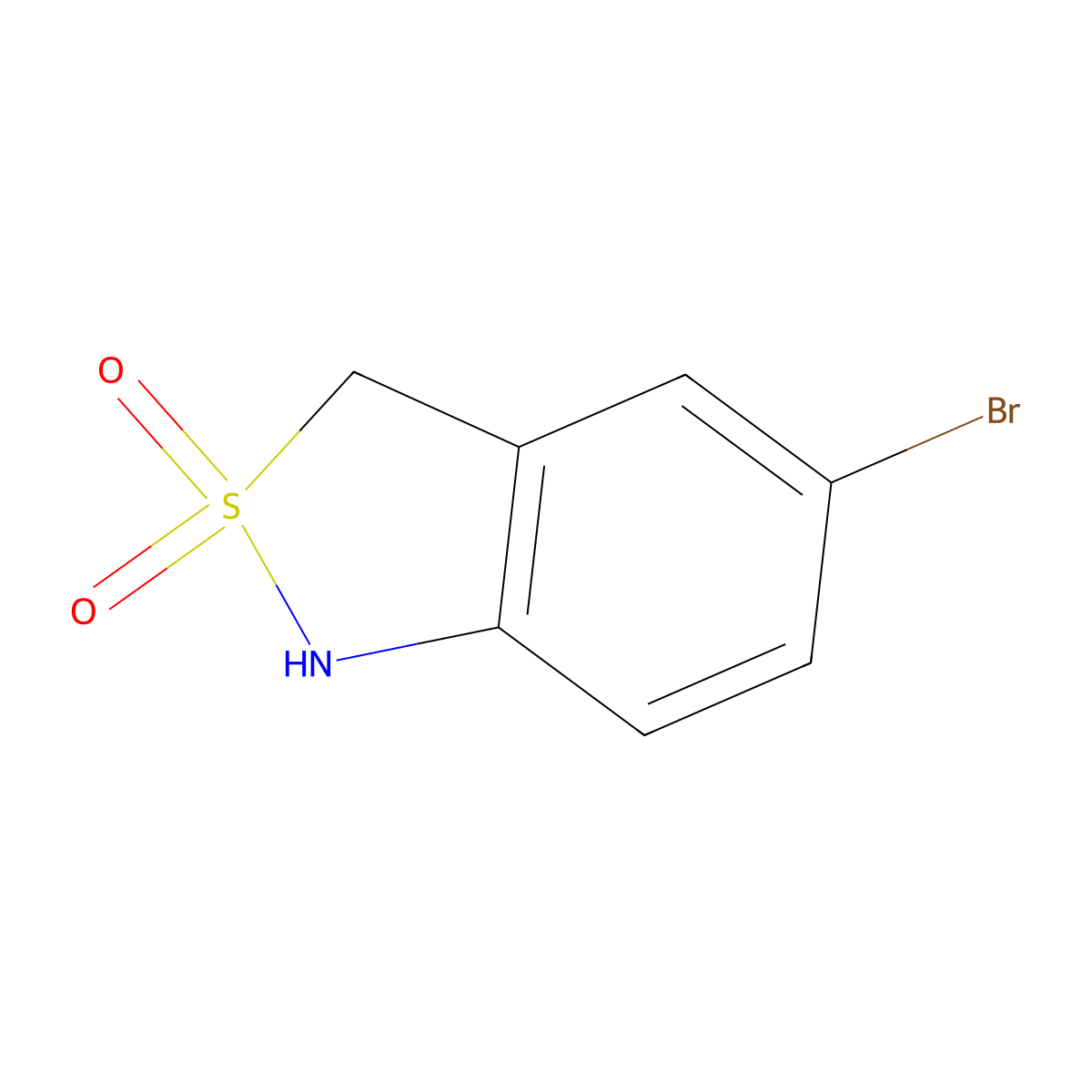 2,1-Benzisothiazole, 5-bromo-1,3-dihydro-, 2,2-dioxide molecular structure, CAS 111248-92-1