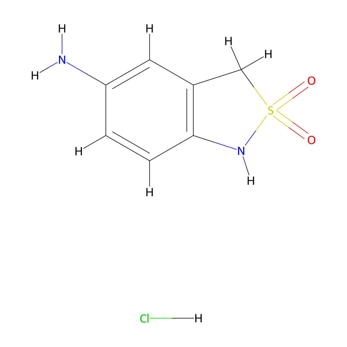 5-Amino-1,3-dihydrobenzo[c]isothiazole 2,2-dioxide hydrochloride molecular structure, CAS 111248-97-6