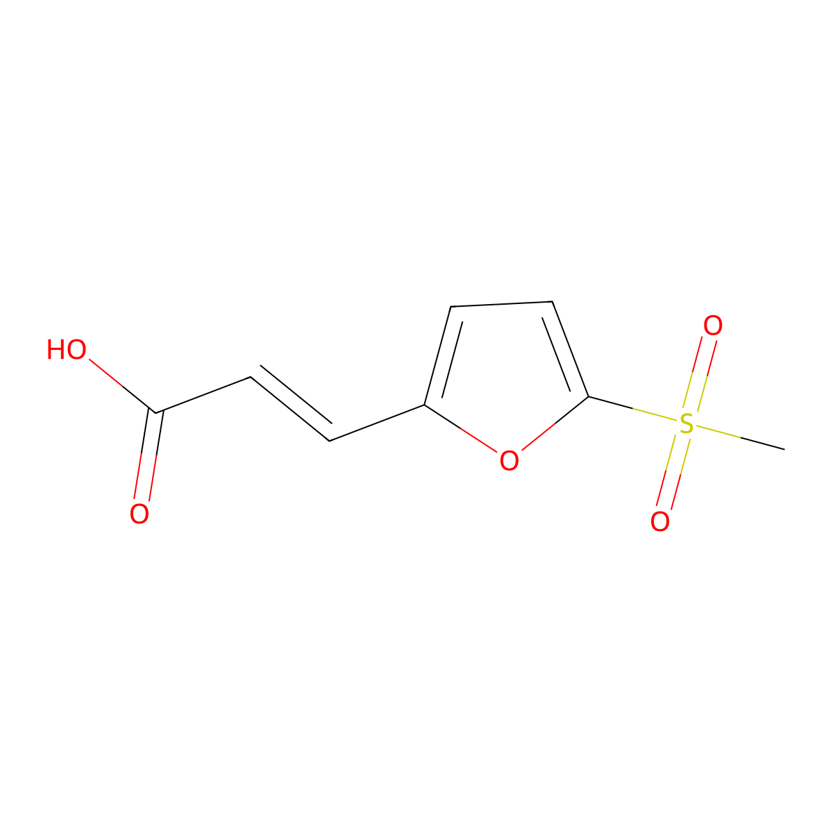 (2E)-3-(5-methanesulfonylfuran-2-yl)prop-2-enoic acid molecular structure, CAS 111252-34-7