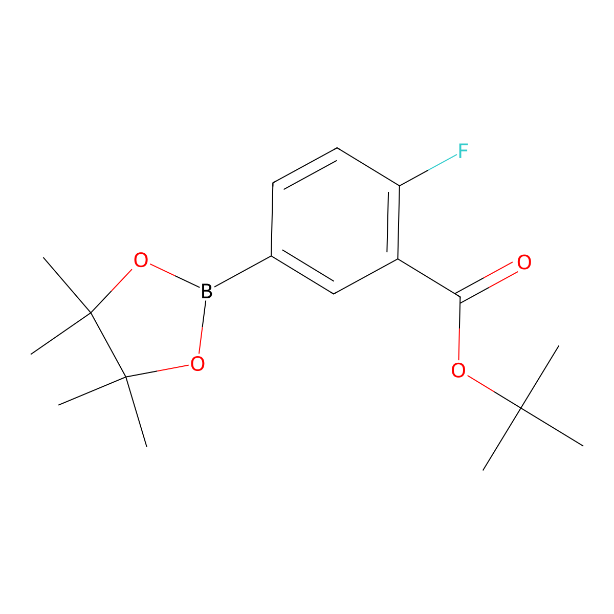 Tert-butyl 2-fluoro-5-(4,4,5,5-tetramethyl-1,3,2-dioxaborolan-2-yl)benzoate molecular structure, CAS 1112526-41-6